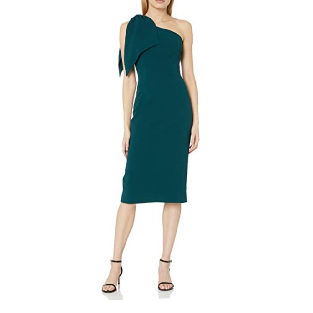 NWT Dress the Population "Tiffany" One Shoulder Bow Sheath Dress, Size XXL